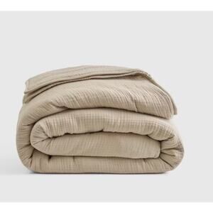 Quince Organic Airy Gauze Dream Quilt King/Cal King Ivory NWOT # K5